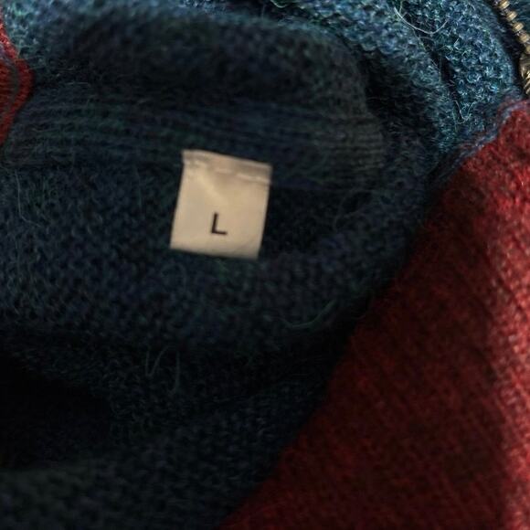 Alpaca Golf Inca Fashions Size L 1/4 Zip Sweater Peruvian Teal Blue - Picture 4 of 5